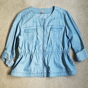 Ladies chambray shirt jacket